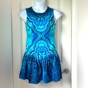 Torn by Ronny Kobo Teal Pattern Dress